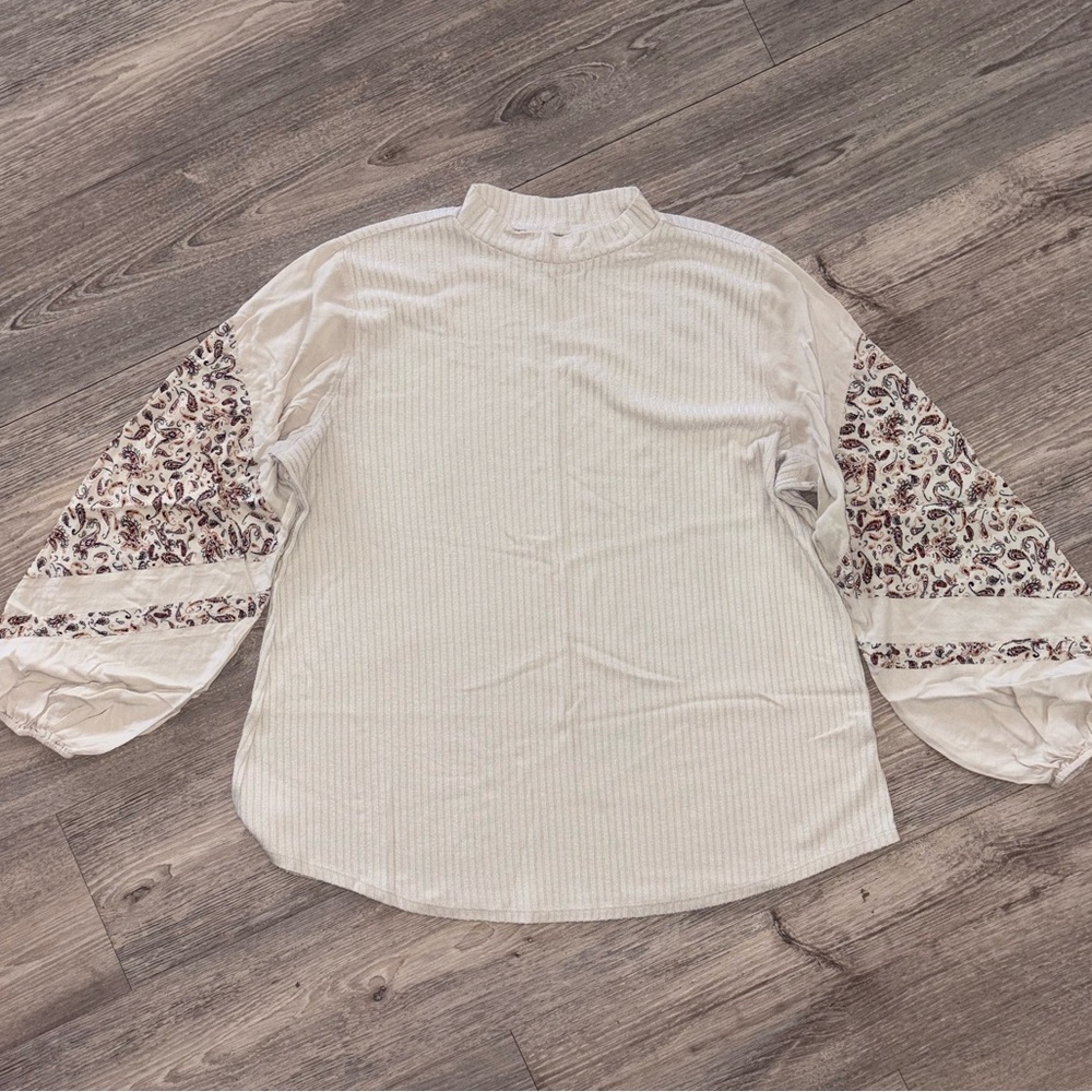 Mock Neck Baggy Arm Sweater